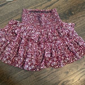 smocked mini skirt